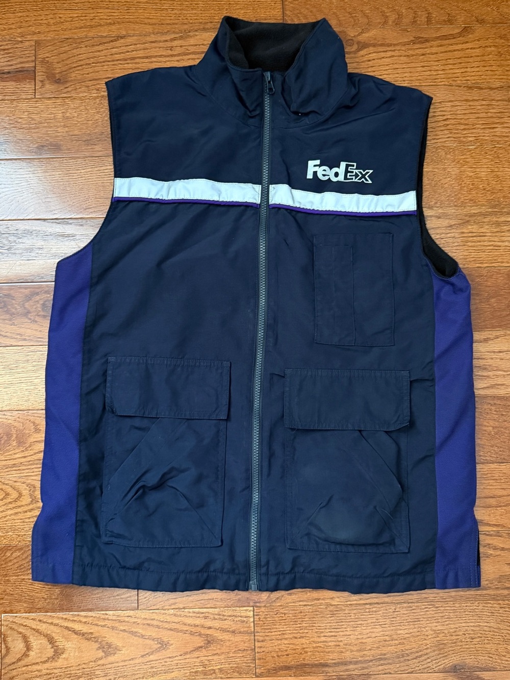 Vintage FedEx Uniform Vest Jacket Stan Herman VF Imagewear Employee Sz M